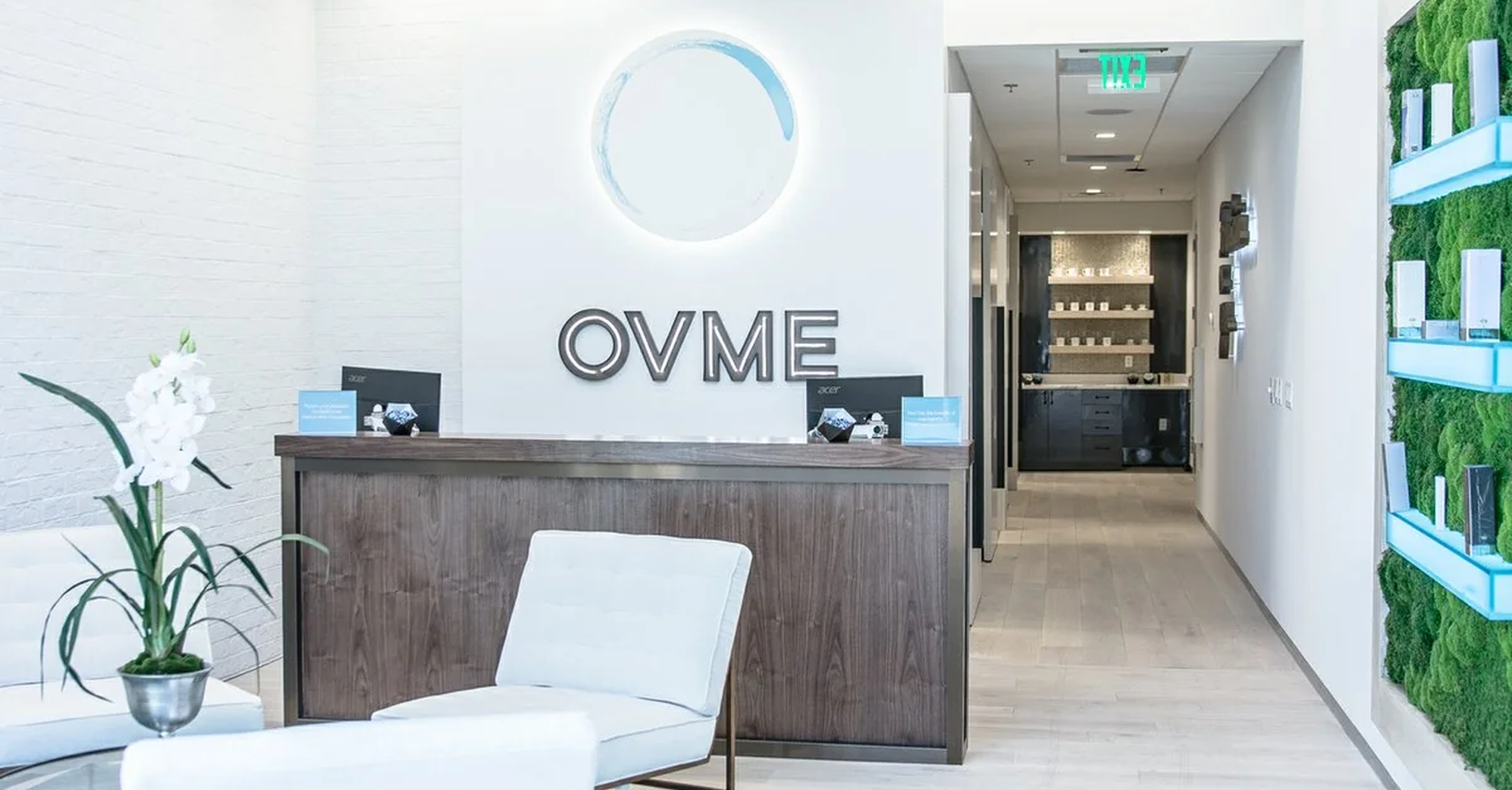 Clean, professional medical spa treatment room with neutral tones at OVME in Nashville